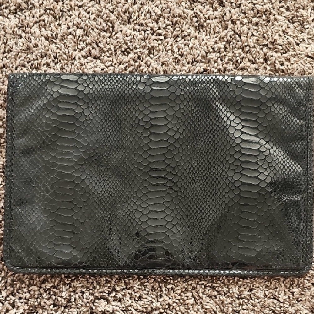 Michael Kors Black Snakeskin Clutch 13”x 9”  Like New - Picture 4 of 9